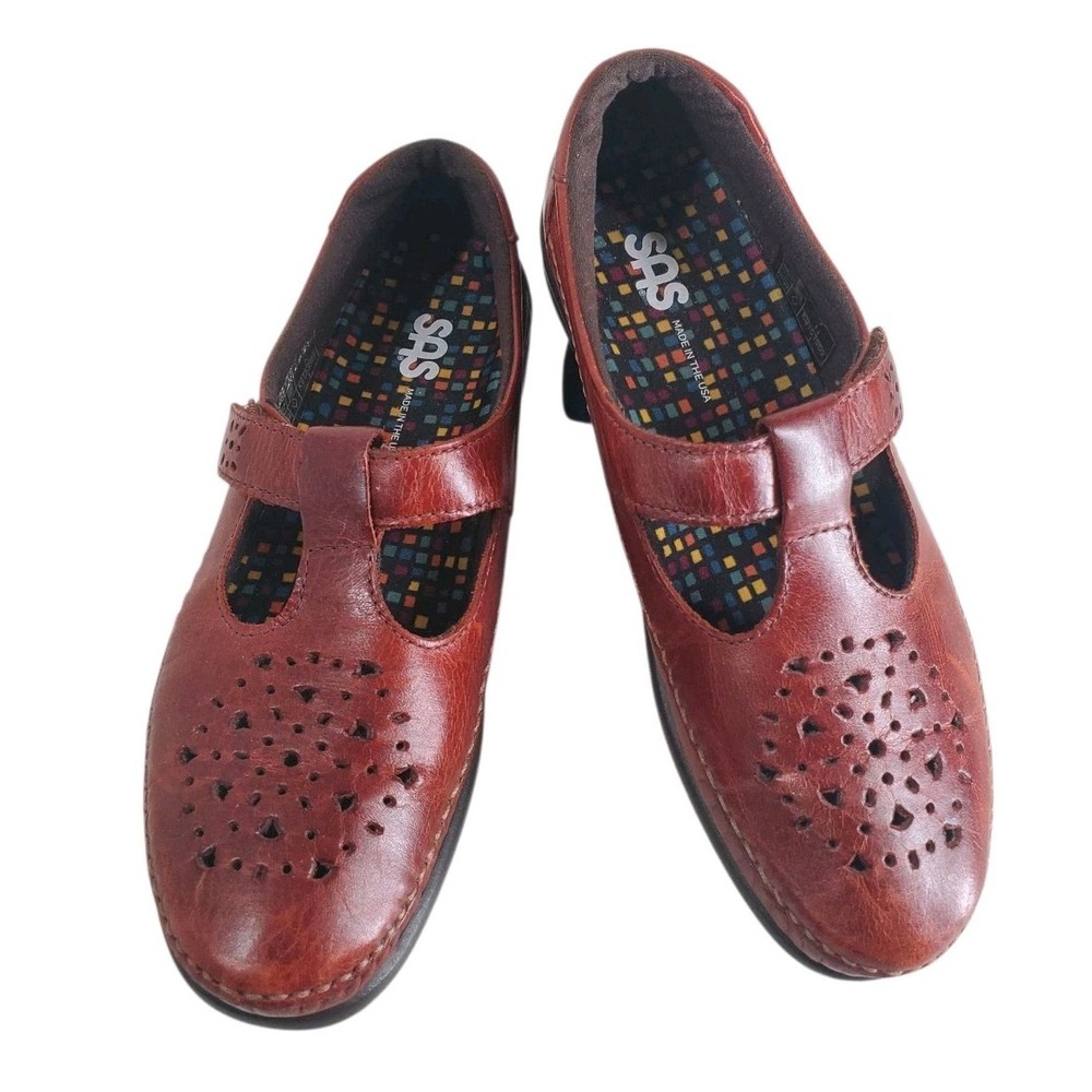SAS Willow Mary Jane Shoes Sz 7N Narrow Brown Leather Comfort Grandmacore